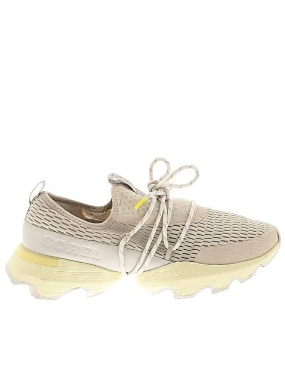 Sorel Women's Beige Mesh Sneaker with Pale Yellow Accents